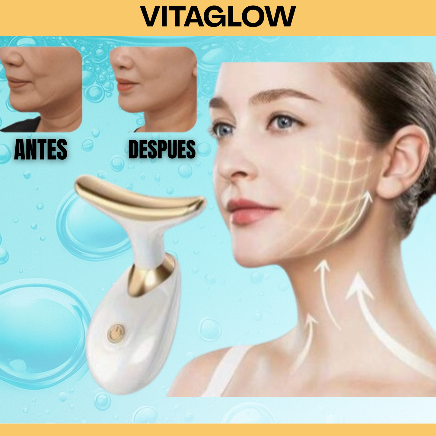 Masajeador Facial Rejuvenecedor VitaGlow™ – Lifting y Limpieza Profesional